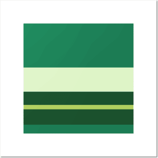 An attractive harmony of Salem, Seafoam Blue, Very Light Green, Cal Poly Pomona Green and June Bud stripes. Posters and Art